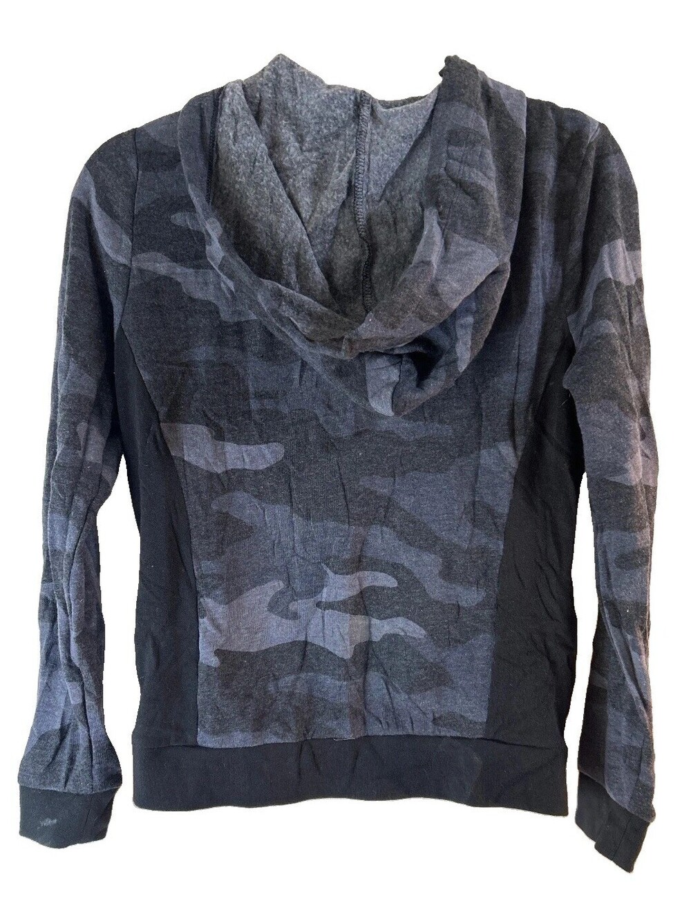 PINK Victoria's Secret Camo Full Zip Hoodie XS Gray Black Graphic Sweatshirt - Picture 2 of 6